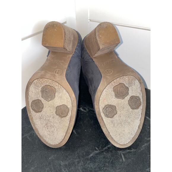 Carlos by Carlos Santana blue gray suede heeled bootie 6.5 - Picture 4 of 10